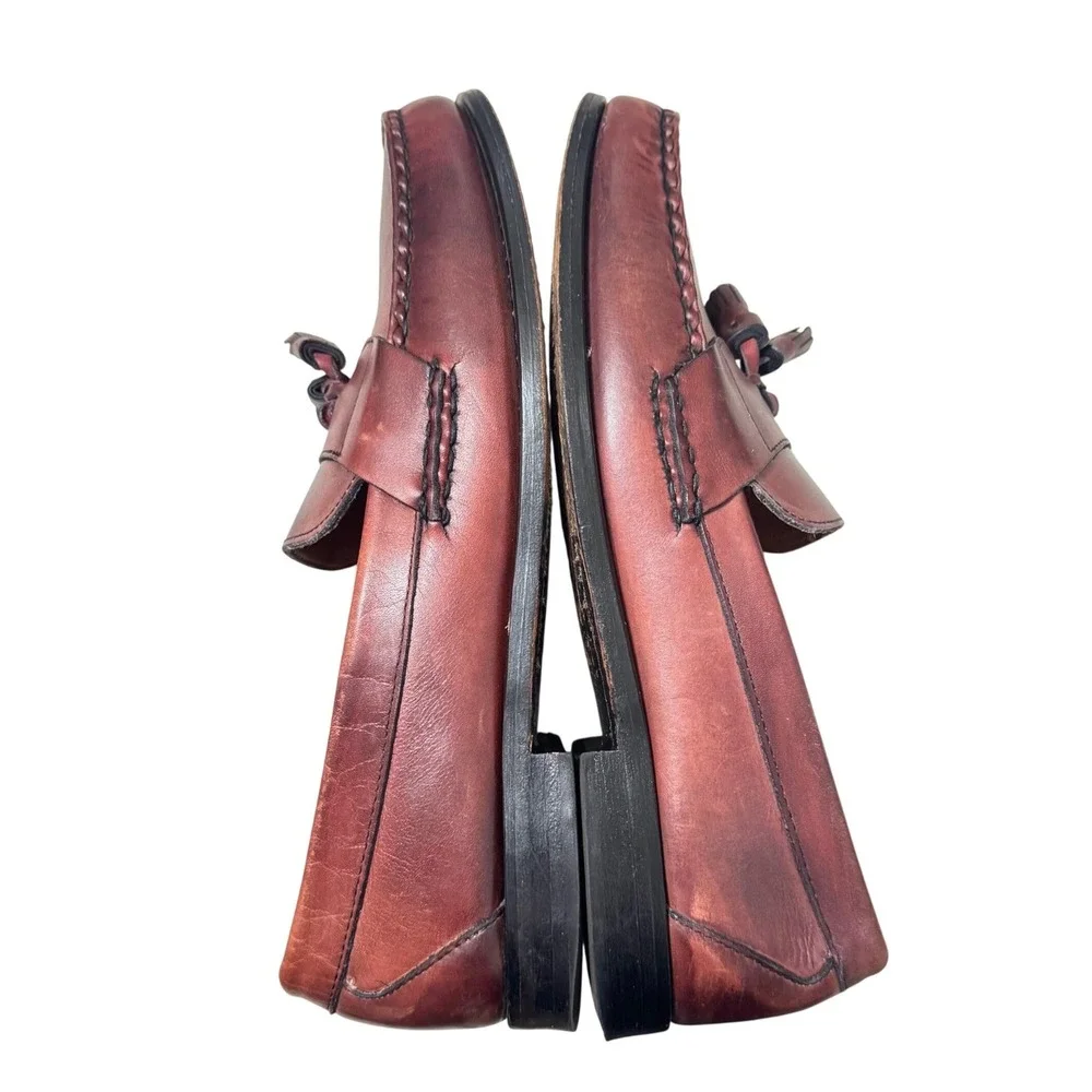 Allen Edmonds Schreier Tassel Loafers Men 10‎ D Burgundy Leather 50193